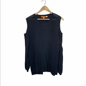 One A Cold Shoulder Long Sleeve Laser cut Top